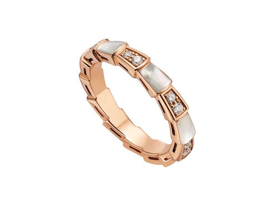 [：Polaidi]SERPENTI RING PINK GOLD DIAMOND MOP 3MM