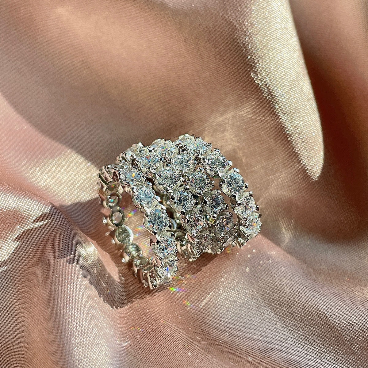 [Polaidi Jewelry]Eternity Round Cut Tennis Ring