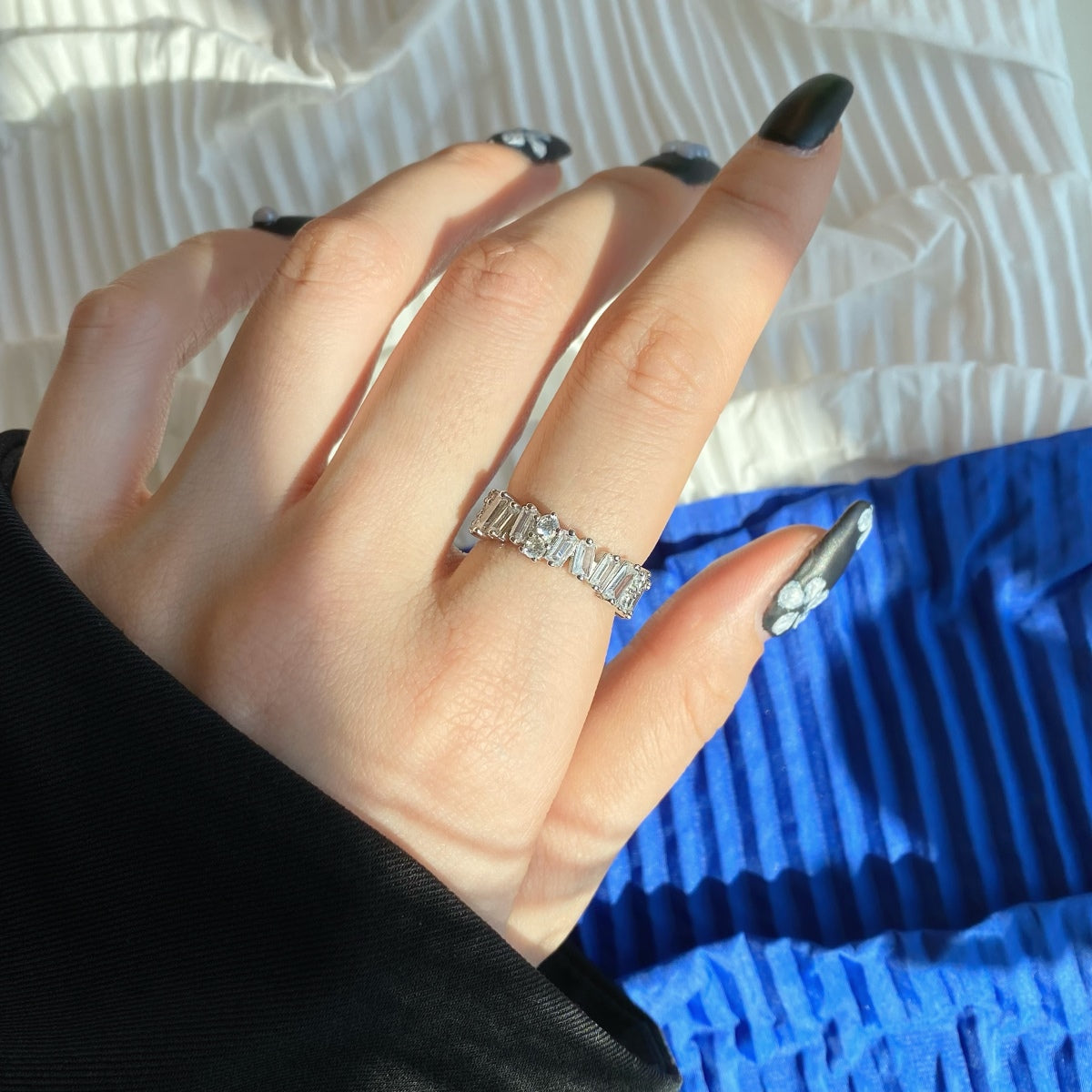 [Polaidi Jewelry]Delicate Multi Shape Tennis Ring