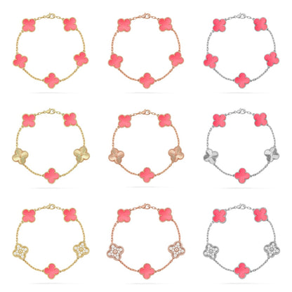 [Polaidi Jewelry] CLOVER 5 MOTIFS ピンクMOPブレスレットコレクション