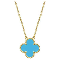 [Perlaura Jewelry ]CLOVER 15MM VINTAGE TURQUOISE NECKLACE