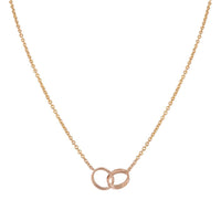 [Perlaura Jewelry ]LOVE NECKLACE DOUBLE RING PINK GOLD