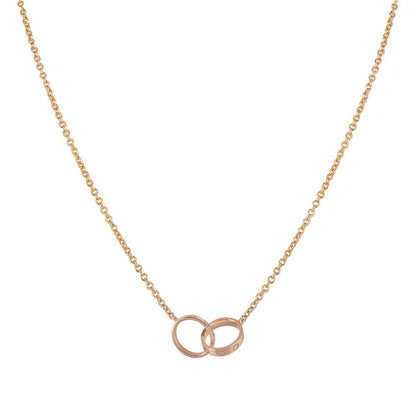 [：Polaidi Jewelry]LOVEネックレスダブルリングピンクゴールド