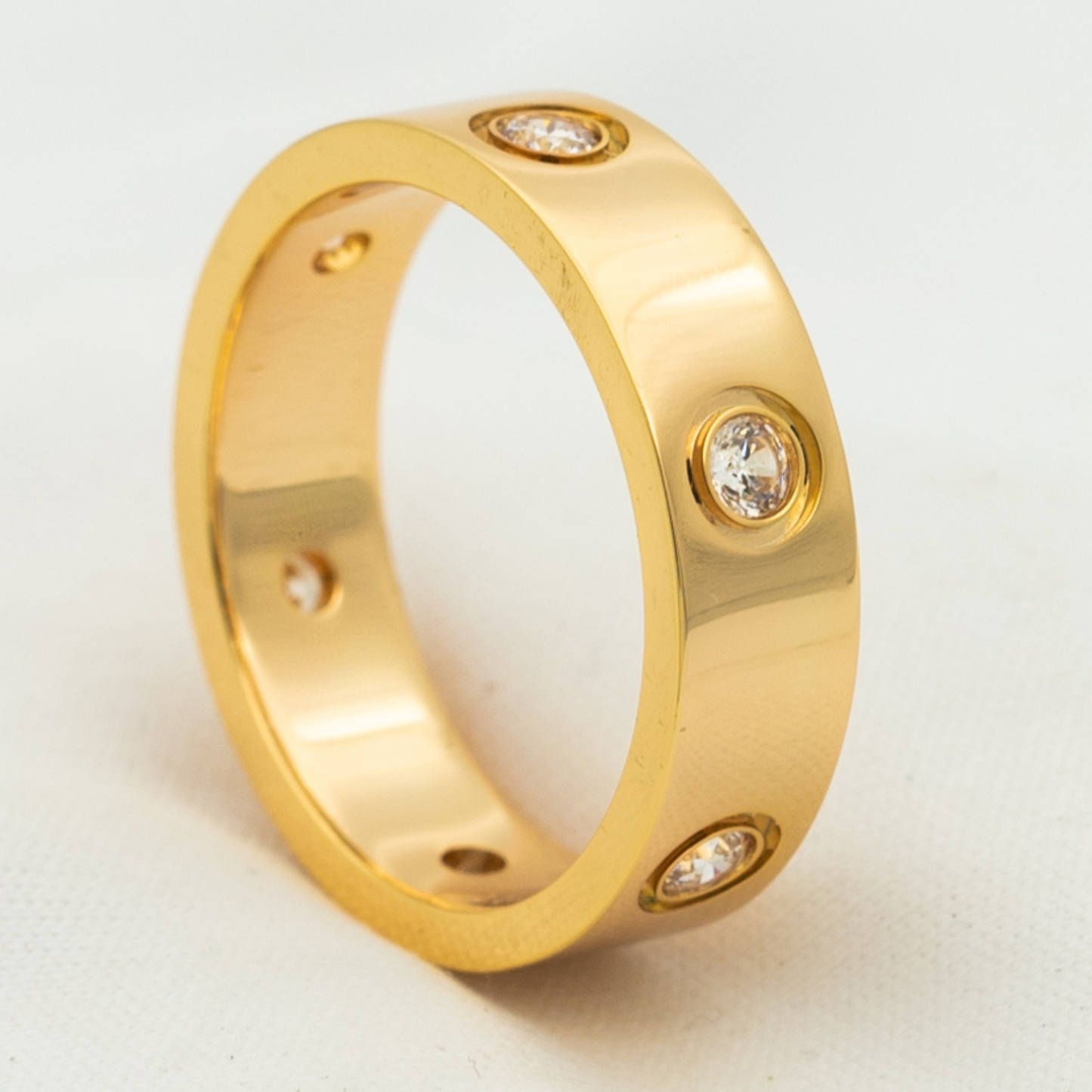 [Polaidi Jewelry]LOVE RING 5.5MM 6 DIAMONDS PINK GOLD