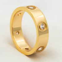 [Perlaura Jewelry ]LOVE RING 5.5MM 6 DIAMONDS PINK GOLD