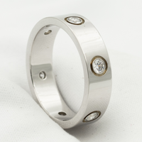 [Perlaura Jewelry ]LOVE RING 5.5MM 6 DIAMONDS SILVER