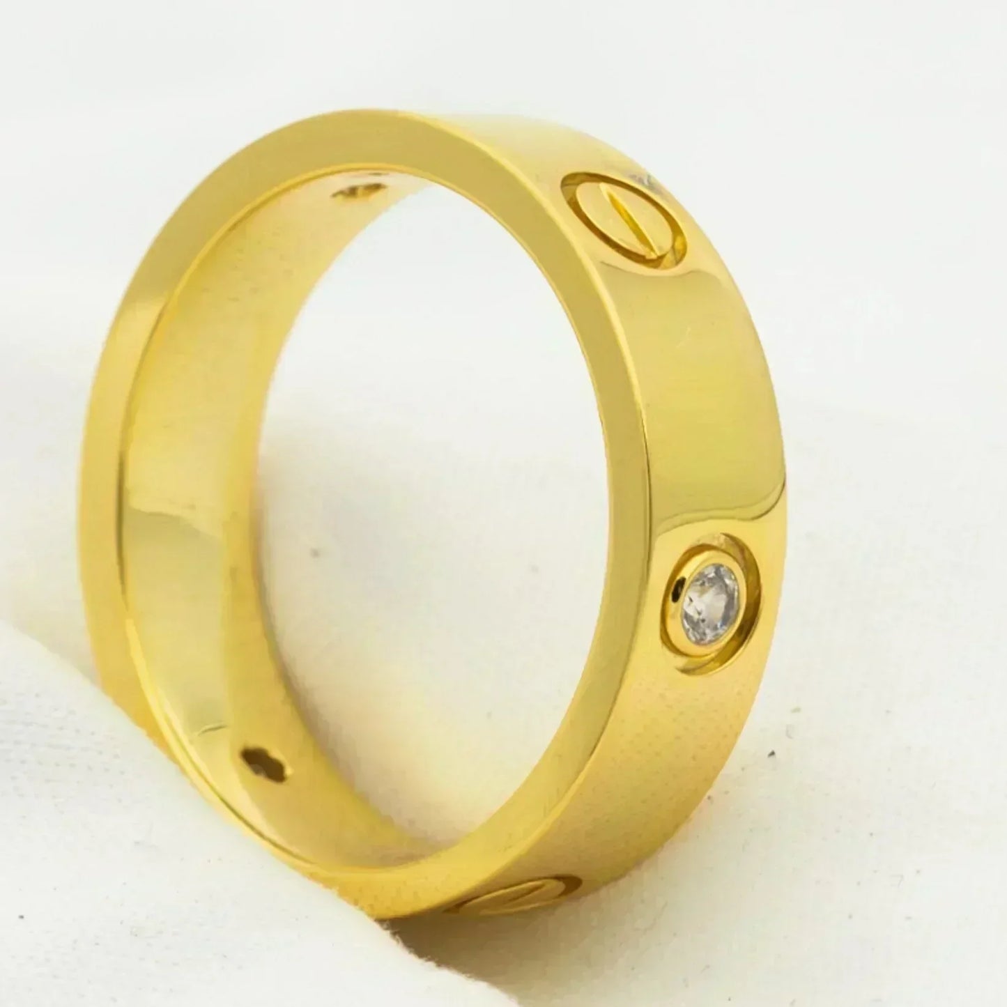 [：Polaidi Jewelry]LOVE RING 5.5MM 3 DIAMONDS GOLD