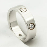 [Perlaura Jewelry ]LOVE RING 5.5MM 3 DIAMONDS SILVER
