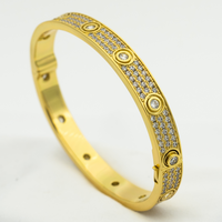 [Perlaura Jewelry ]LOVE BRACELET 6.1MM DIAMOND-PAVED 10 BIG DIAMONDS