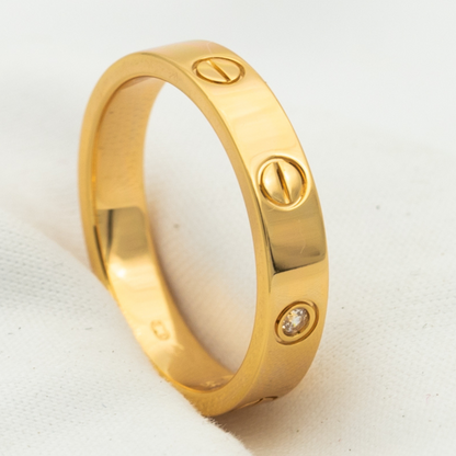 [Polaidi Jewelry]LOVE RING 4MM 1 DIAMOND PINK GOLD