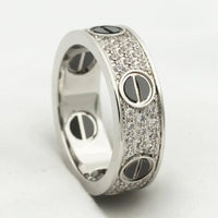 [Perlaura Jewelry ]LOVE RING 5.5MM DIAMONDS PAVED CERAMIC