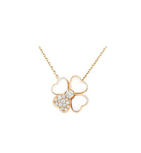 [Perlaura Jewelry ]CLOVER MOP DIAMOND ROSE GOLD NECKLACE