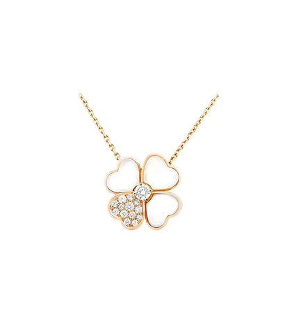 [：Polaidi Jewelry]クローバー MOP ダイヤモンド ローズゴールドネックレス