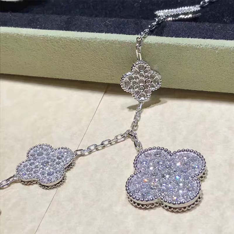 [：Polaidi Jewelry]CLOVER 6 MOTIFS SILVER DIAMOND BRACELET