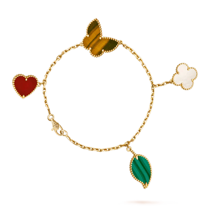 [：Polaidi Jewelry]ラッキー スプリング 5モチーフ ゴールド ブレスレット