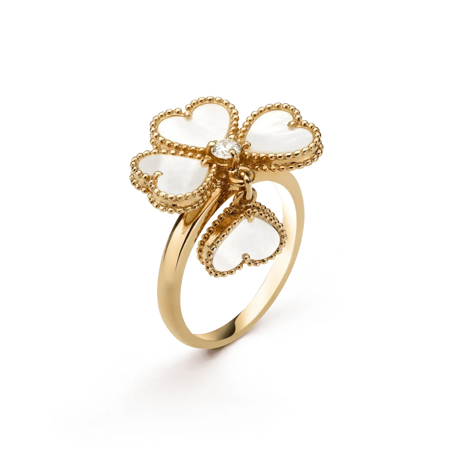 [：Polaidi Jewelry]SWEET CLOVER WHITE MOP RING