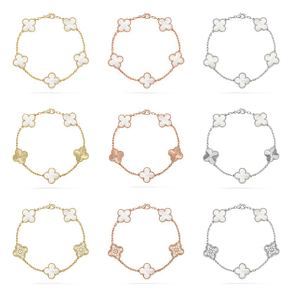 [Polaidi Jewelry]クローバー ホワイトパール MOP 5モチーフ ブレスレット コレクション