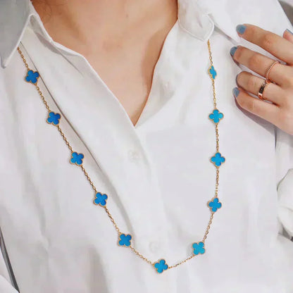 [Polaidi Jewelry]CLOVER 20 MOTIFS BLUE AGATE GOLD