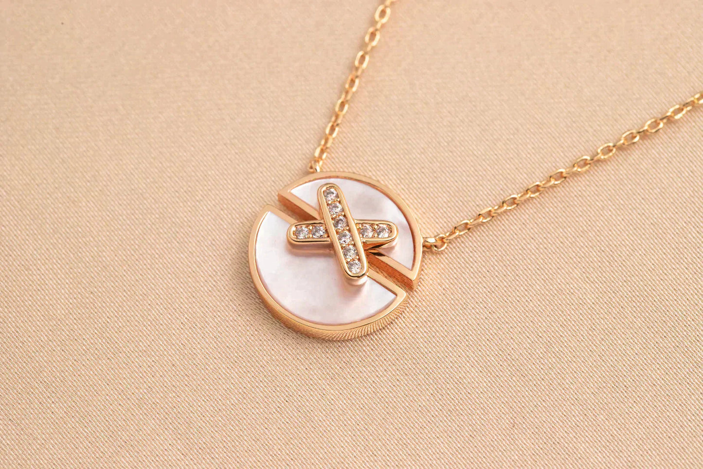 [Polaidi Jewelry]JEUX DE ROSE GOLD DIAMOND NECKLACE