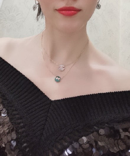 [Polaidi Jewelry]JEUX DE PINK GOLD DIAMOND NECKLACE