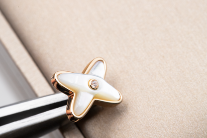 [：Polaidi Jewelry]JEUX DE WHITE MOP ローズゴールド ダイヤモンドピアス