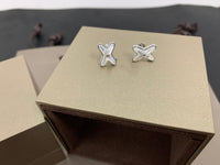 [Perlaura Jewelry ]JEUX DE WHITE MOP SILVER DIAMOND EARRINGS