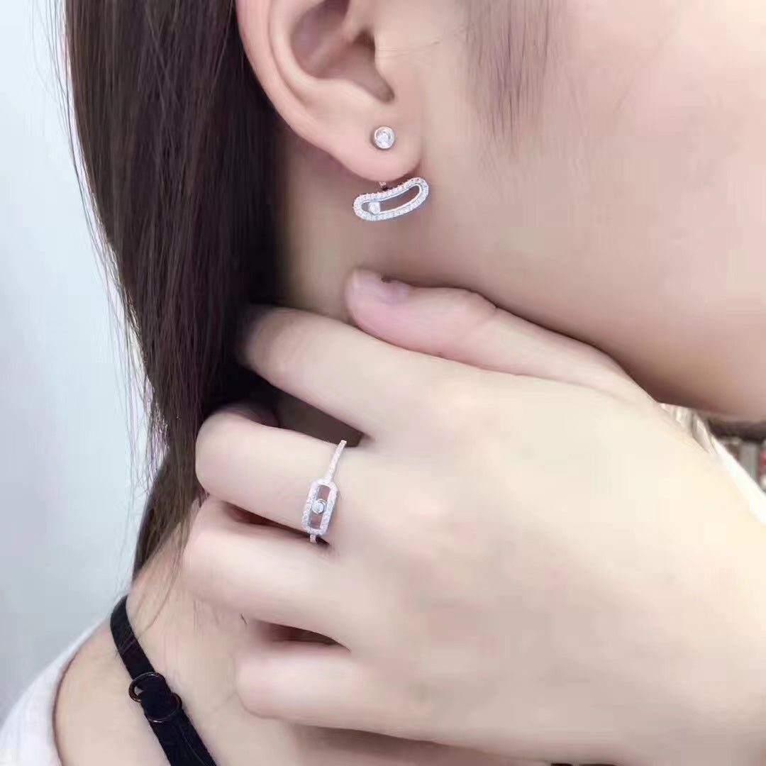 [Polaidi Jewelry]MOVE UNO SILVER DIAMOND EARRINGS