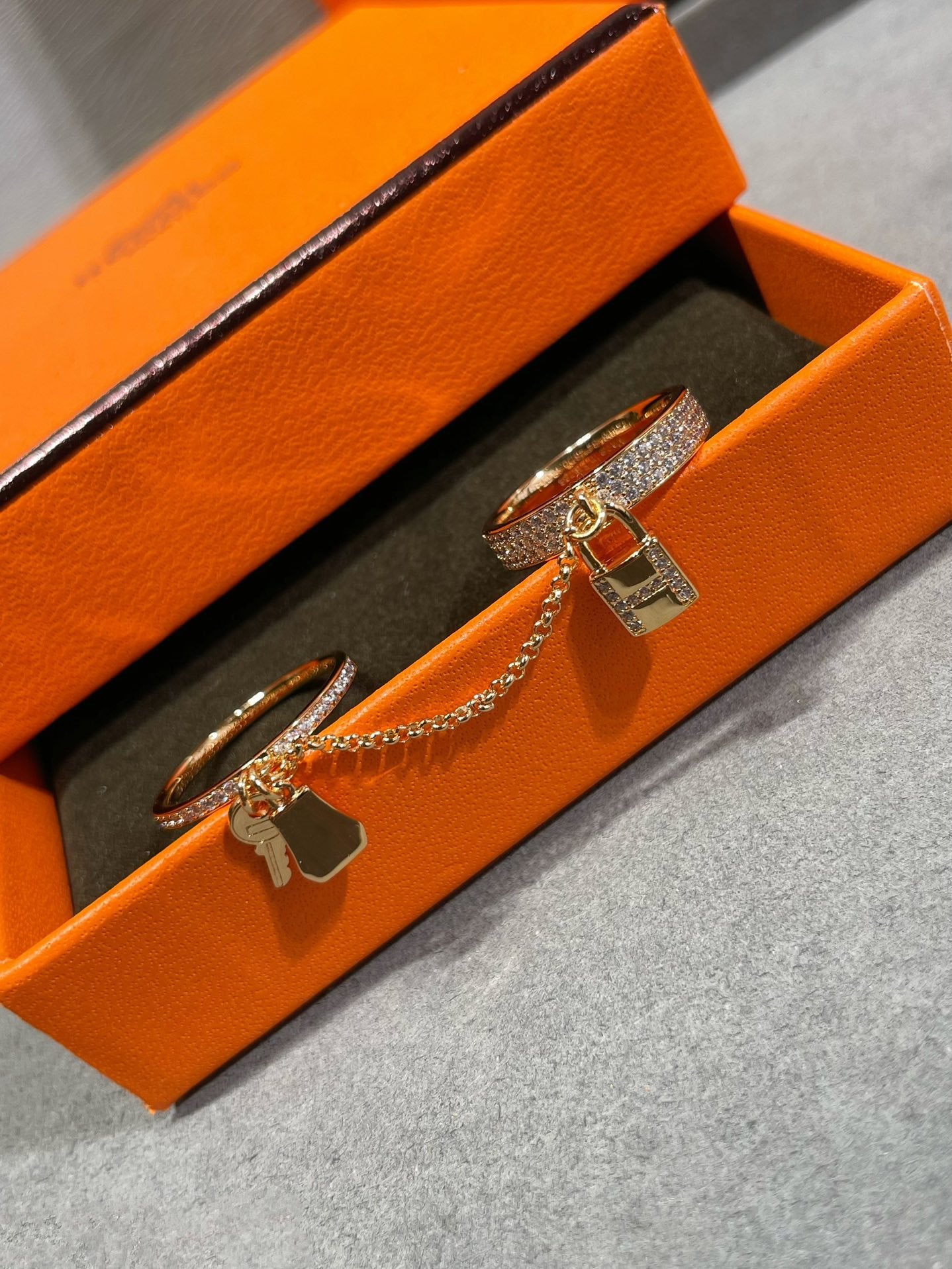 [Polaidi Jewelry]HM KELLY CLOCHETTE DOUBLE RING IN  WITH DIAMONDS