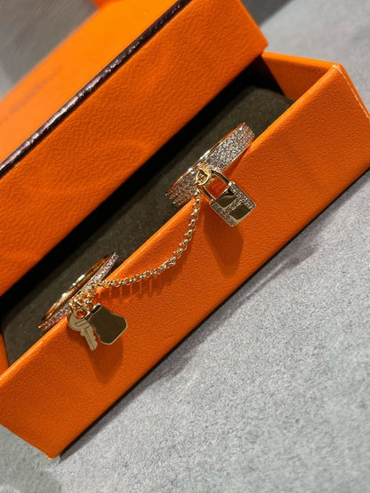 [：Polaidi Jewelry]HM KELLY CLOCHETTE DOUBLE RING IN  WITH DIAMONDS