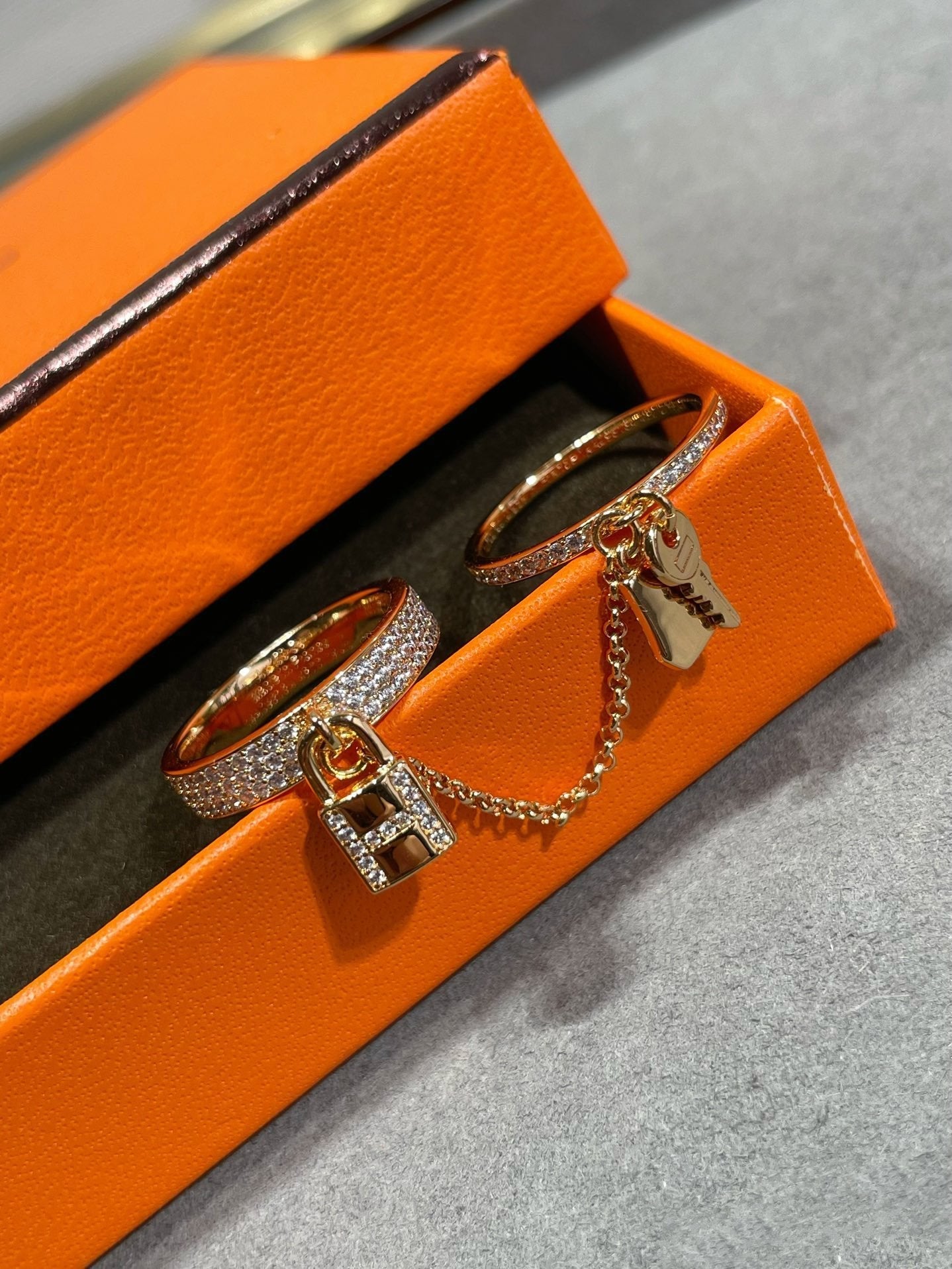 [：Polaidi Jewelry]HM KELLY CLOCHETTE DOUBLE RING IN  WITH DIAMONDS