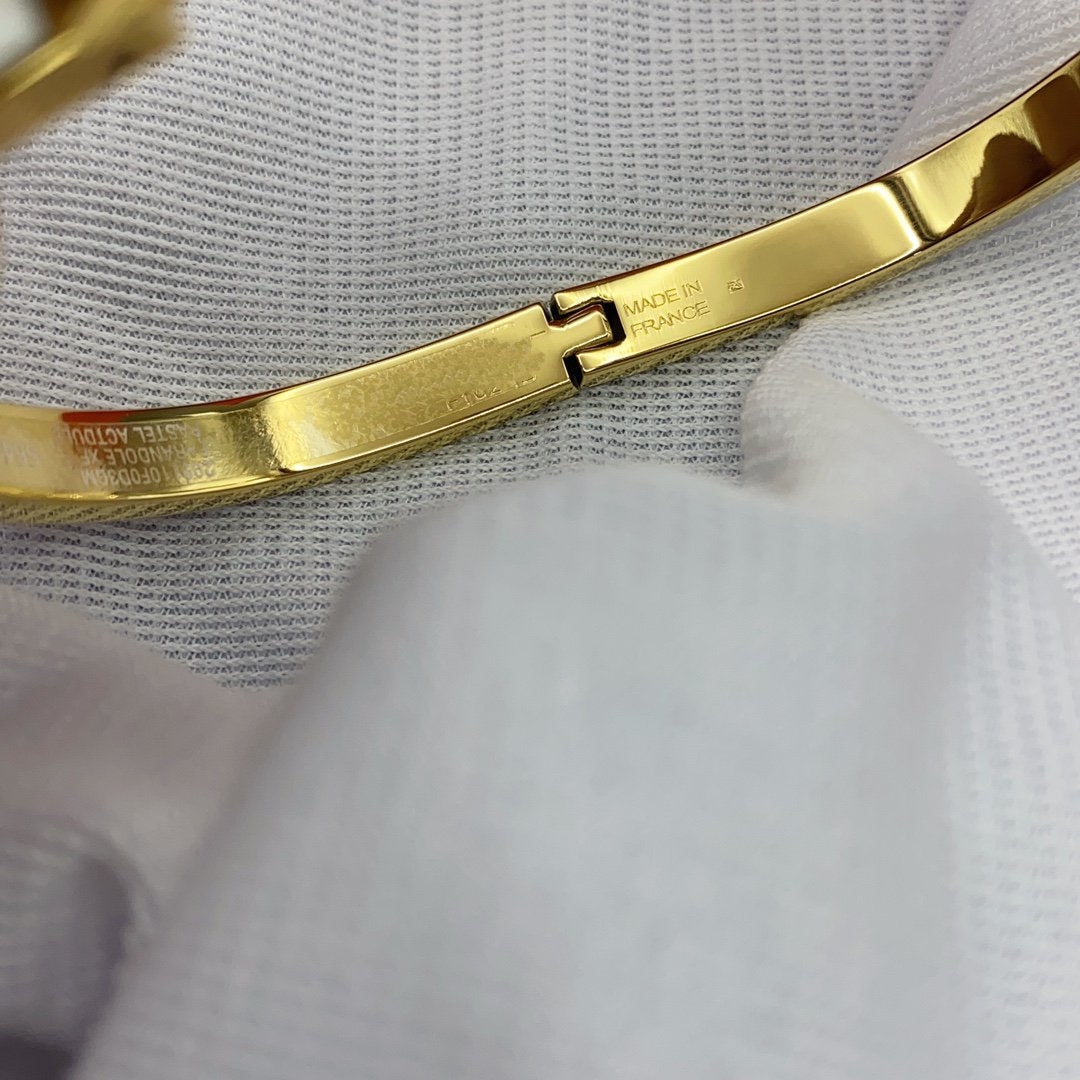 [Polaidi Jewelry]CLASSIC HM CLIC WHITE 8MM ENAMEL BRACELET