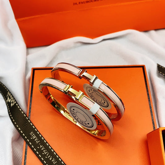 [：Polaidi Jewelry]CLASSIC HM CLIC  PINK 8MM ENAMEL BRACELET