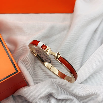[Polaidi Jewelry]CLASSIC HM CLIC RED 8MM ENAMEL BRACELET