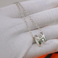 [Perlaura Jewelry ]HM NECKLACE H LETTER OVAL SERIES
