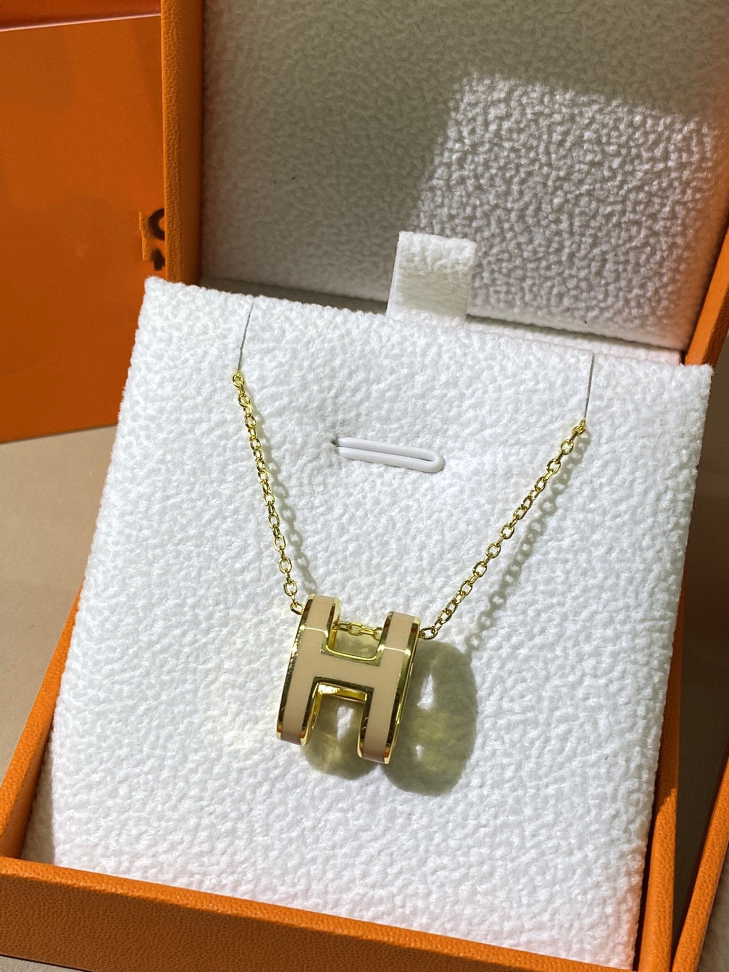 [：Polaidi Jewelry]HM クリックイエローエナメルゴールドネックレス