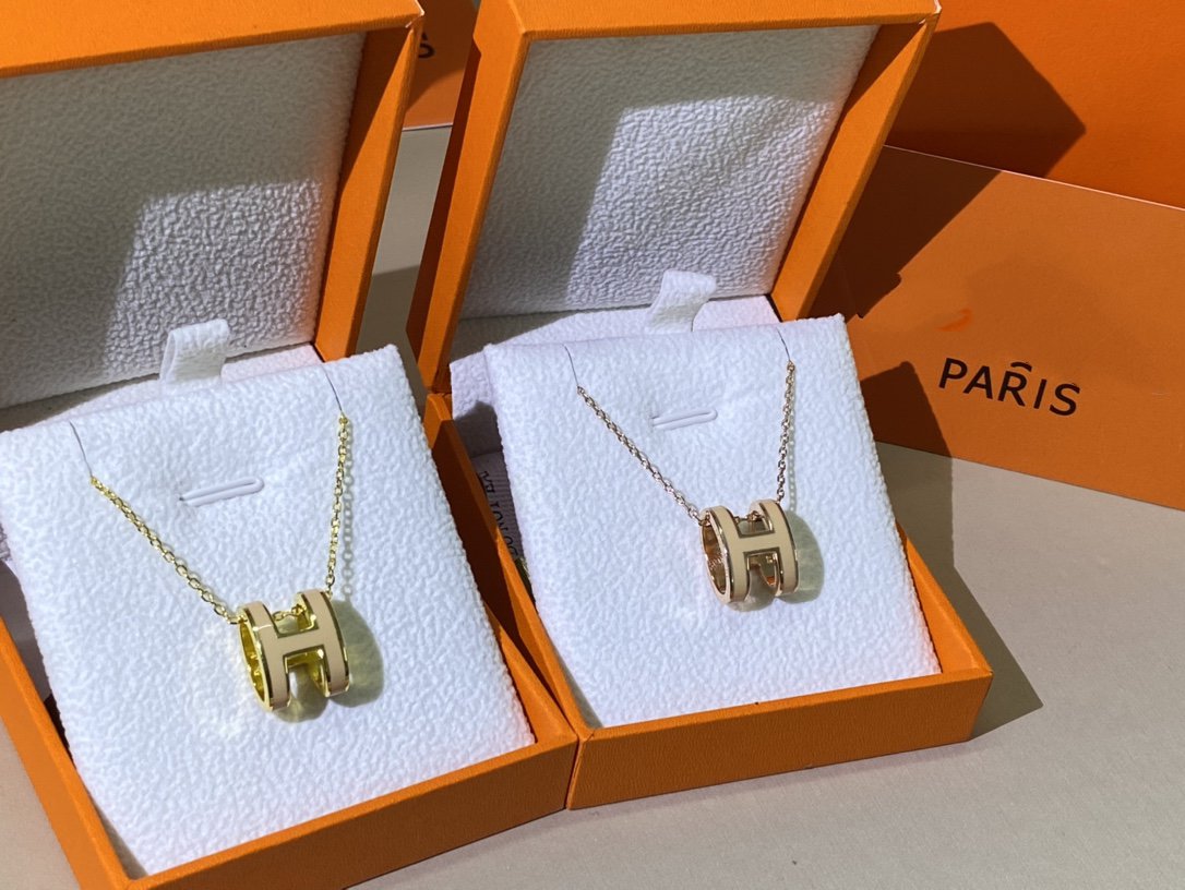 [：Polaidi Jewelry]HM クリックイエローエナメルゴールドネックレス