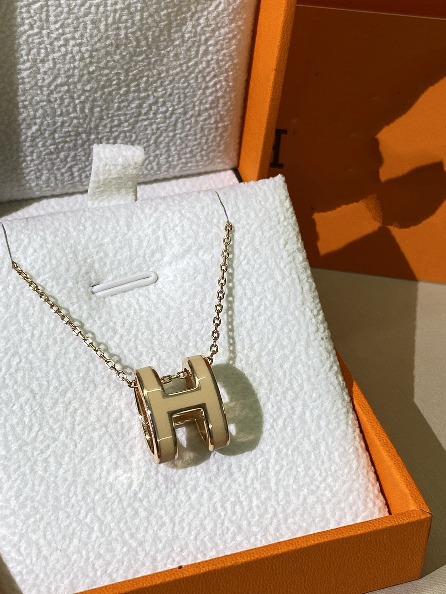 [Polaidi Jewelry]HM CLIC YELLOW ENAMEL GOLD NECKLACE