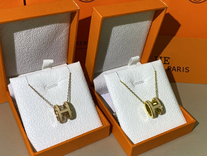 [：Polaidi Jewelry]HM クリックイエローエナメルゴールドネックレス