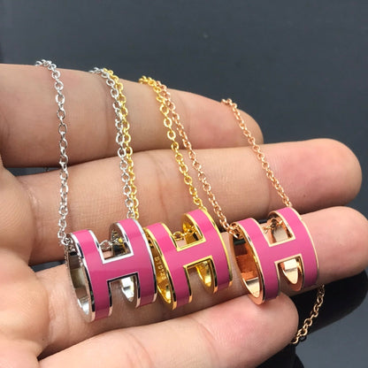 [：Polaidi Jewelry]Hネックレス ピンク
