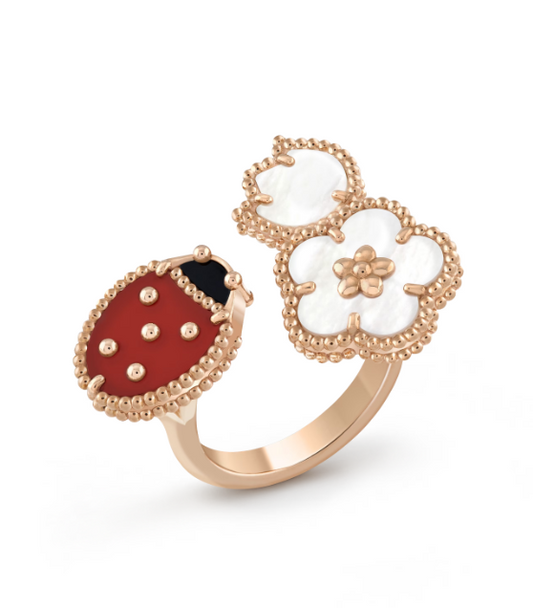 [：Polaidi Jewelry]LUCKY 3 MOTIF ROSE GOLD RING