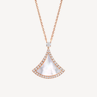 [Perlaura Jewelry ]DREAM MOP DIAMOND PAVED PINK GOLD NECKLACE