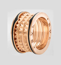 [Perlaura Jewelry ]ZERO 1 ROCK BLACK CERAMIC PINK GOLD LARGE MODEL