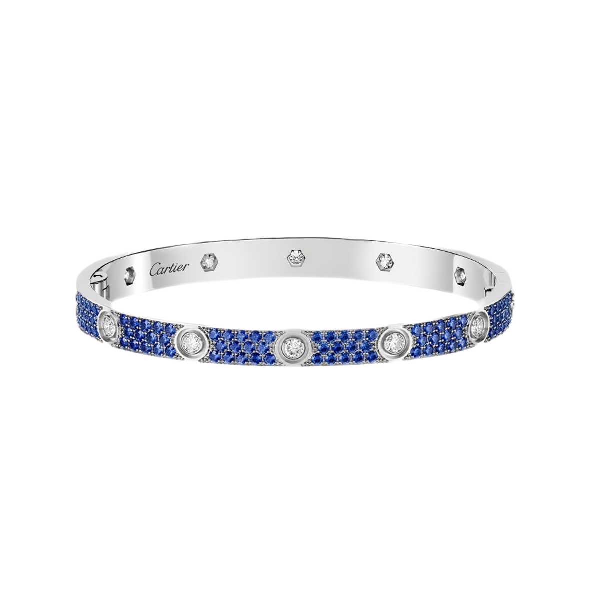 [Polaidi Jewelry]2026 PAVE GEMSTONE LOVE BRACELET 6.1MM 10 DIAMONDS