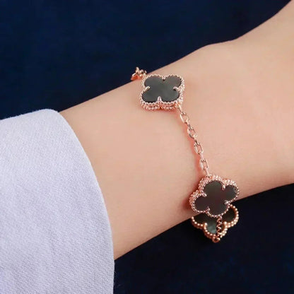 [Polaidi Jewelry] クローバー 5モチーフ グレーマザーオブパール ブレスレットコレクション