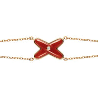 [Perlaura Jewelry ]JEUX BRACELET CARNELIAN PINK GOLD 1 DIAMOND