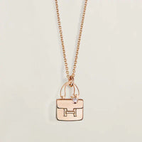 [Perlaura Jewelry ]AMULETTE PEDANT ROSE GOLD NECKLACE