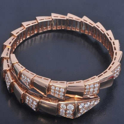 [：Polaidi]SERPENTI WIDE BRACELET PINK GOLD DIAMOND