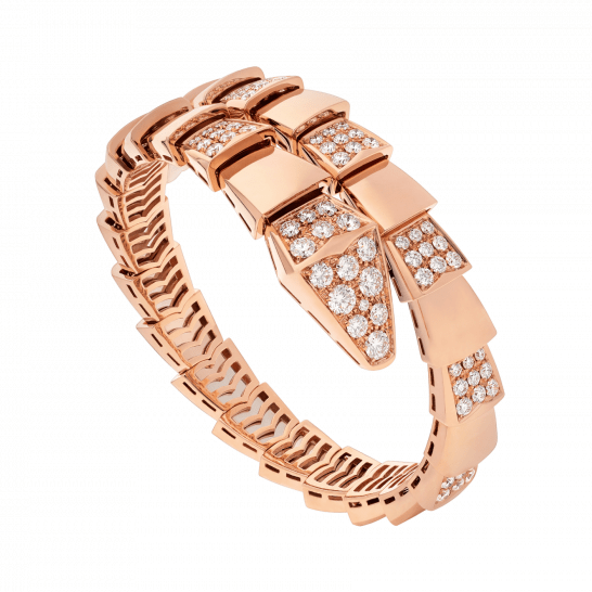 [：Polaidi]SERPENTI WIDE BRACELET PINK GOLD DIAMOND