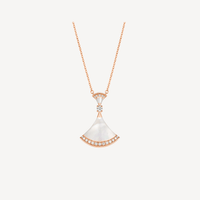 [Perlaura Jewelry ]DREAM NECKLACE MOP PINK GOLD DIAMOND