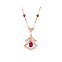[Perlaura Jewelry ]DREAM NECKLACE CARNELIAN DIAMOND PINK GOLD